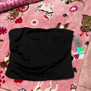 Black rhinestone Tube Top nwt
